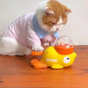 Interactive Cartoon Duck Dog Toy & Anti-Slip Food Dispenser
